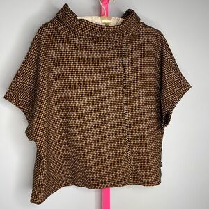 Elemente Clemente Mustard & Black Houndstooth Oversized Top